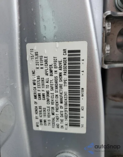 2011 Honda Accord Se from USA, damaged, VIN 1HGCP2F61BA042241